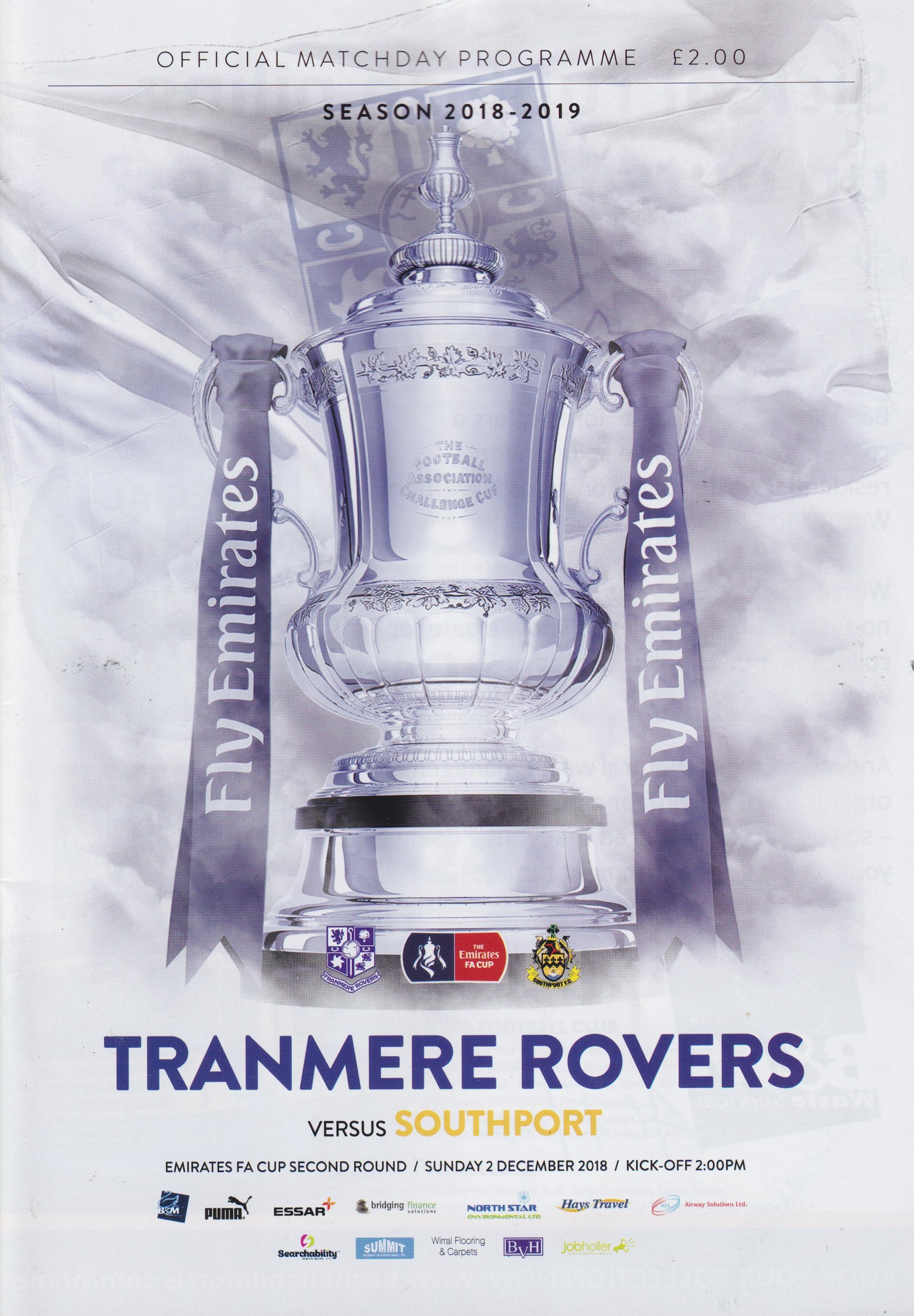 Tranmere Rovers v Southport match programme